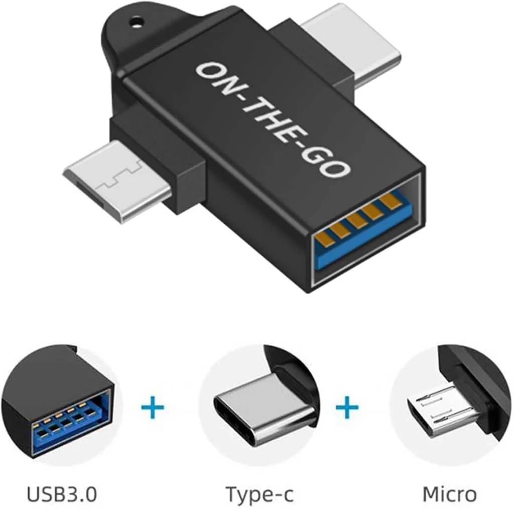 TECPHILE- 2-in-1 Micro Type-C & Type-C Male to USB-A Female Adapter - Image 6