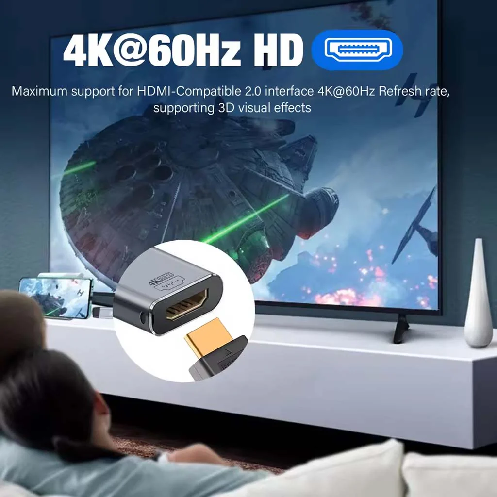 TECPHILE - 2-in-1 Type-C Male to HDMI 2.0  + Type-C 100W PD Female Adapter - Image 4