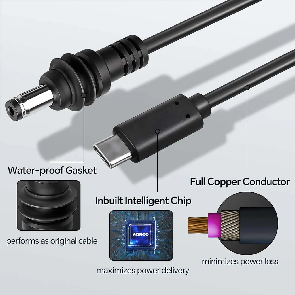 TECPHILE- 20V Type-C PD 100W to DC Power Adapter Cable (500CM) - Image 8