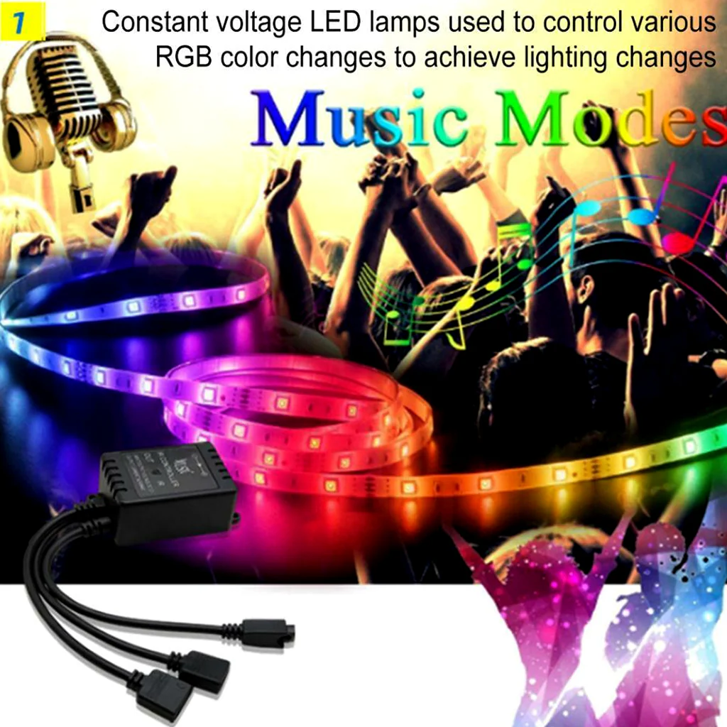 TECPHILE - 4 Pin RGB LED Strip Light IR Music Controller - Image 3