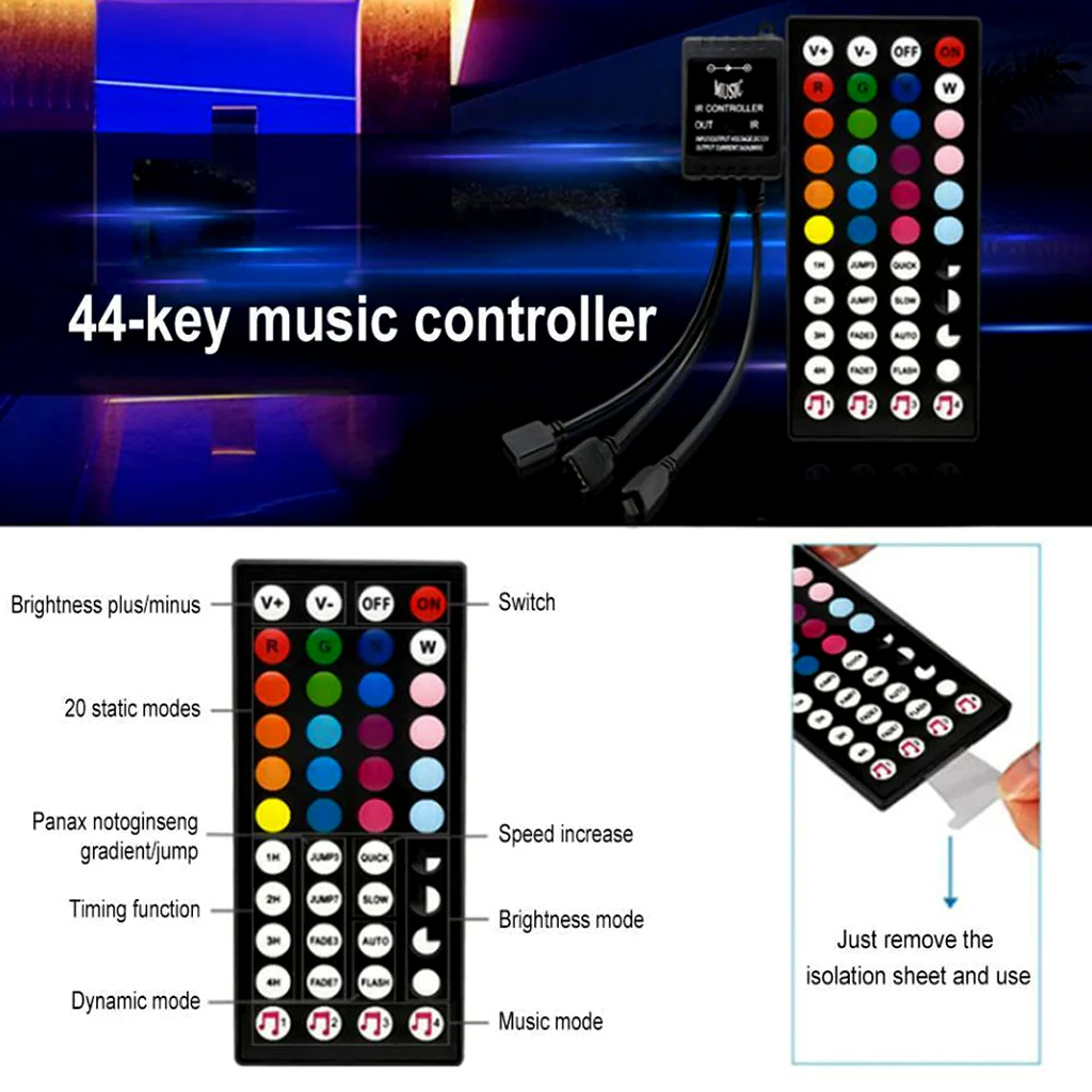TECPHILE - 4 Pin RGB LED Strip Light IR Music Controller - Image 4
