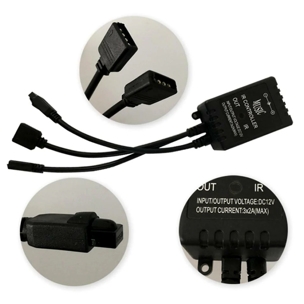 TECPHILE - 4 Pin RGB LED Strip Light IR Music Controller - Image 9