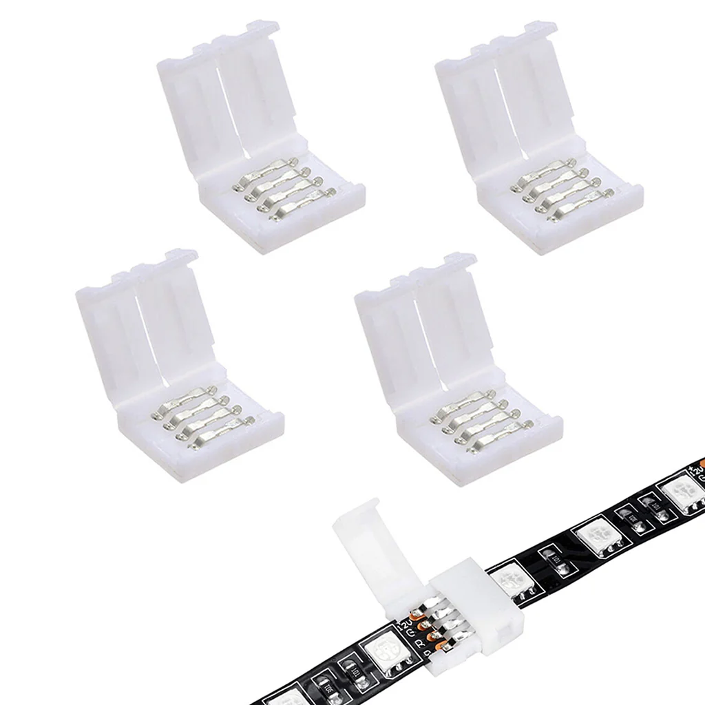 TECPHILE 4 Pin LED Strip Light 10mm Solderless Connector