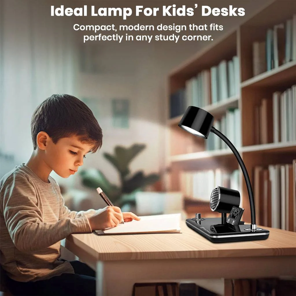 TECPHILE 5-in-1 Study Desk Lamp with Bluetooth Speaker & Wireless Charging - Image 10