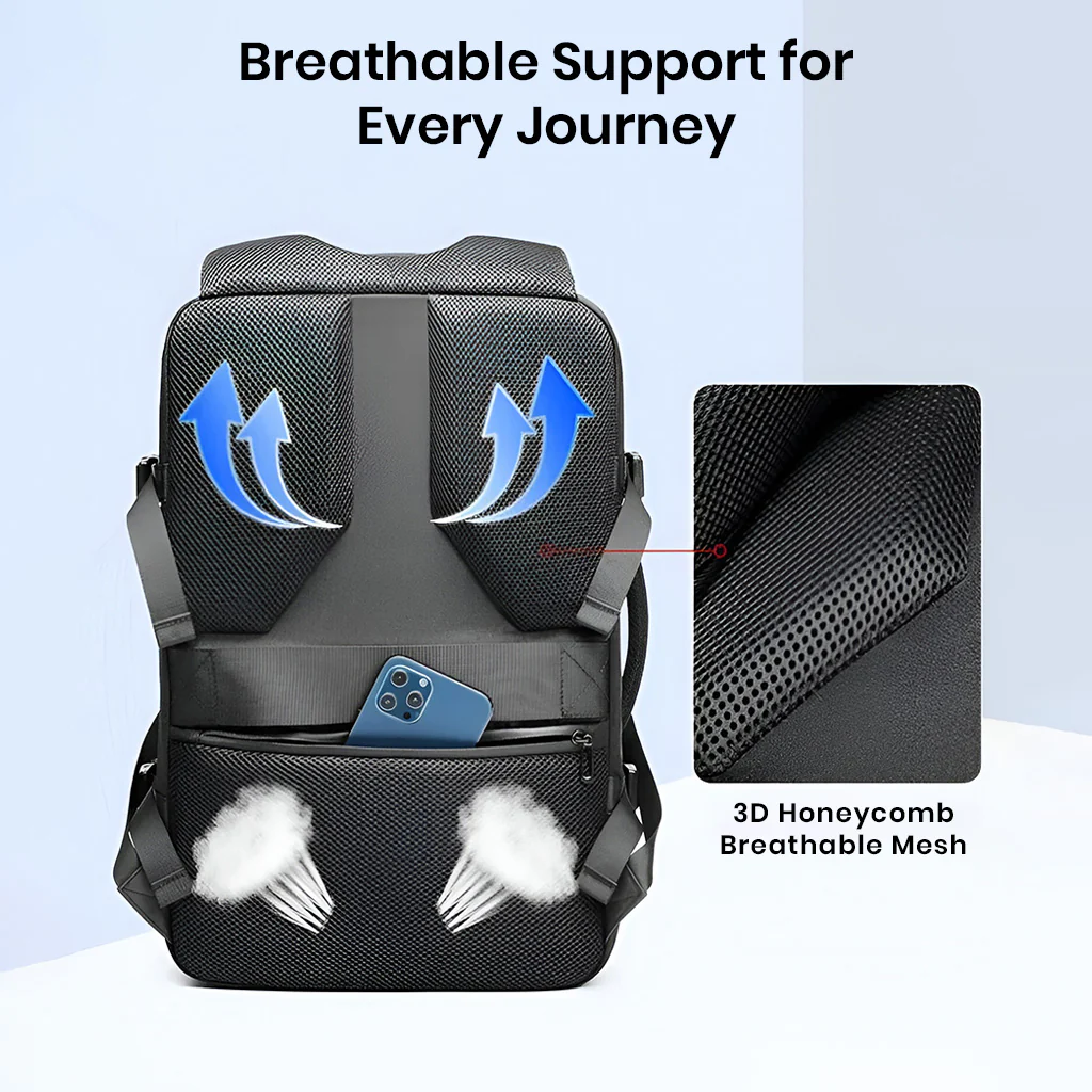 TECPHILE - 8081 Airpack Travel Vacuum Backpack Laptop Bag for Men 22L-45L Expandable - Image 4