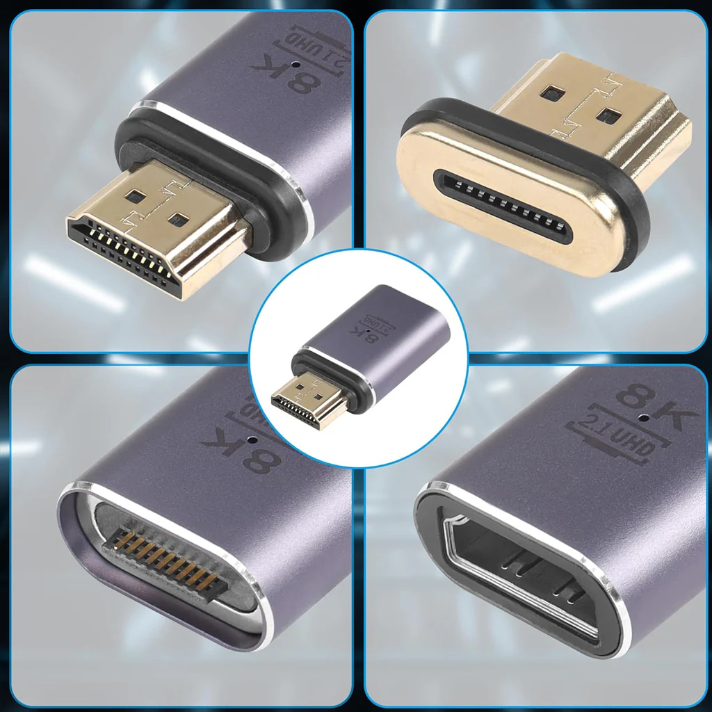 TECPHILE 8K Magnetic 2.1 HDMI Adapter Connector - Image 3