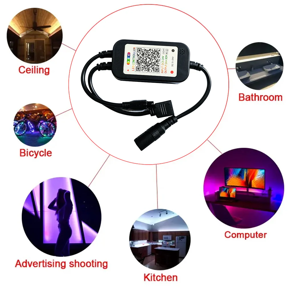TECPHILE - Bluetooth RGB LED Strip Controller with 44 Keys Remote - Image 6