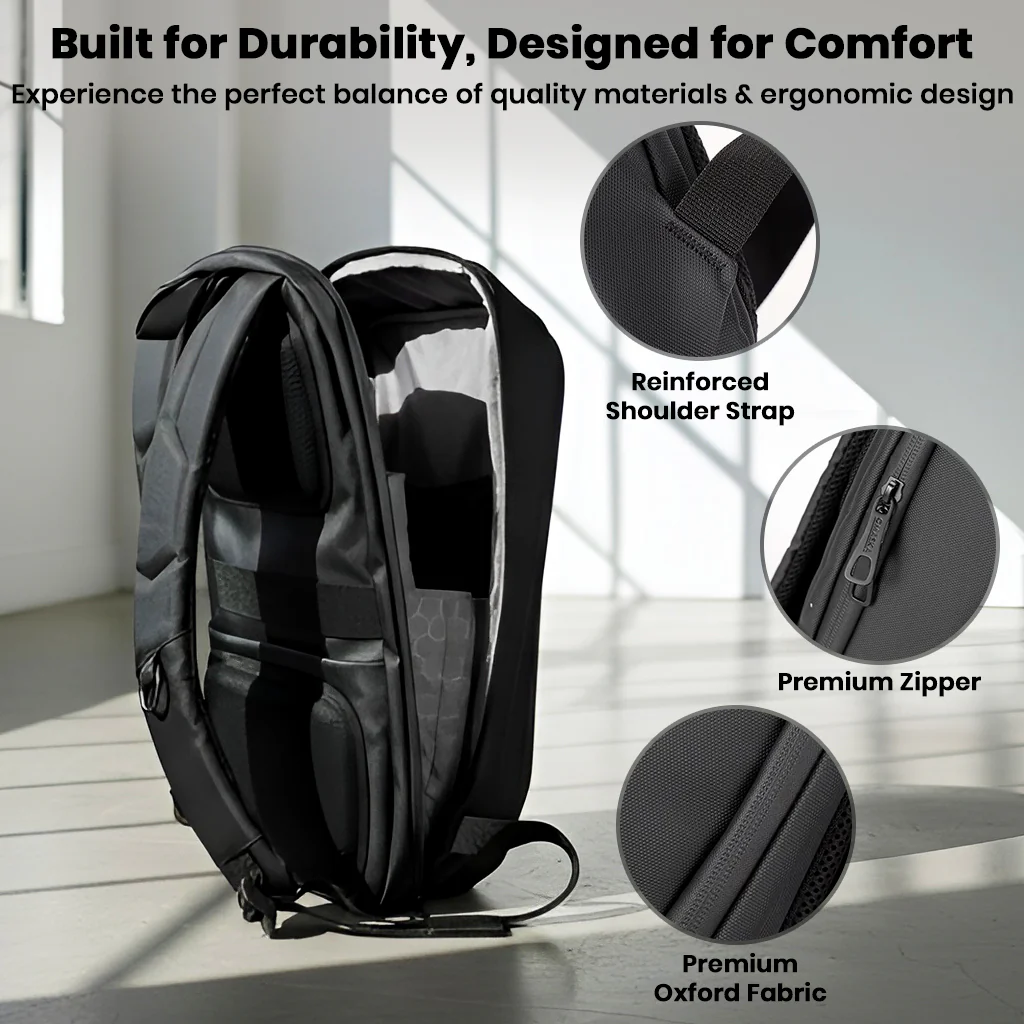TECPHILE - COMPX Anti Theft Hard Shell Bag Laptop Backpack 15L Fit for 15.6” Laptop - Image 11