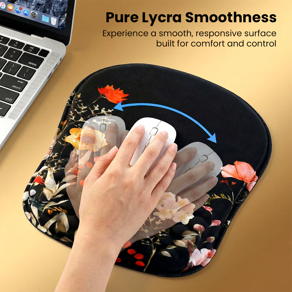 TECPHILE – Floral Ergonomic Mouse Pad Wrist Support with Massage Design - Image 4
