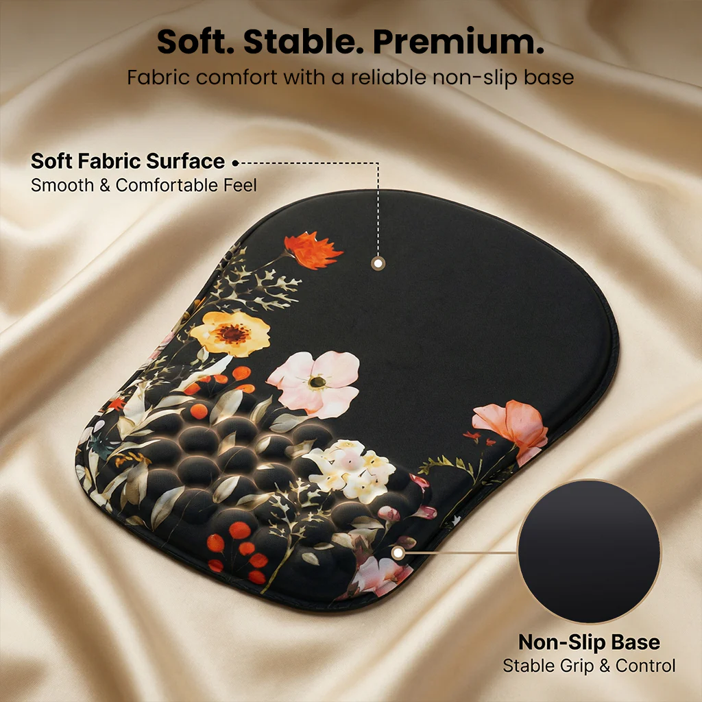 TECPHILE – Floral Ergonomic Mouse Pad Wrist Support with Massage Design - Image 6