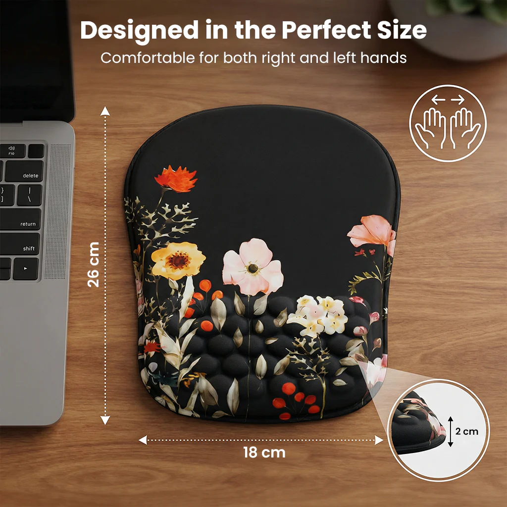 TECPHILE – Floral Ergonomic Mouse Pad Wrist Support with Massage Design - Image 7