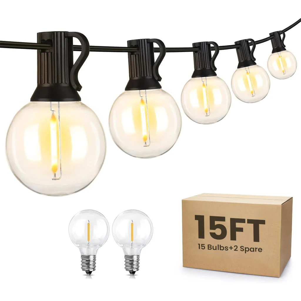 TECPHILE - G40 Outdoor String Lights Waterproof & Shatterproof Bulbs - Image 3