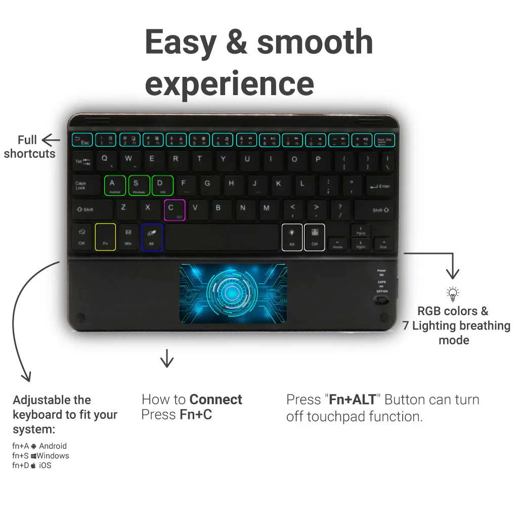 TECPHILE - HB119D Wireless Keyboard - Image 3