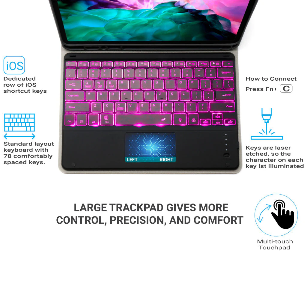 TECPHILE - HK131T Wireless Keyboard Case For iPad Pro 12.9 (Demo Unit) - Image 15