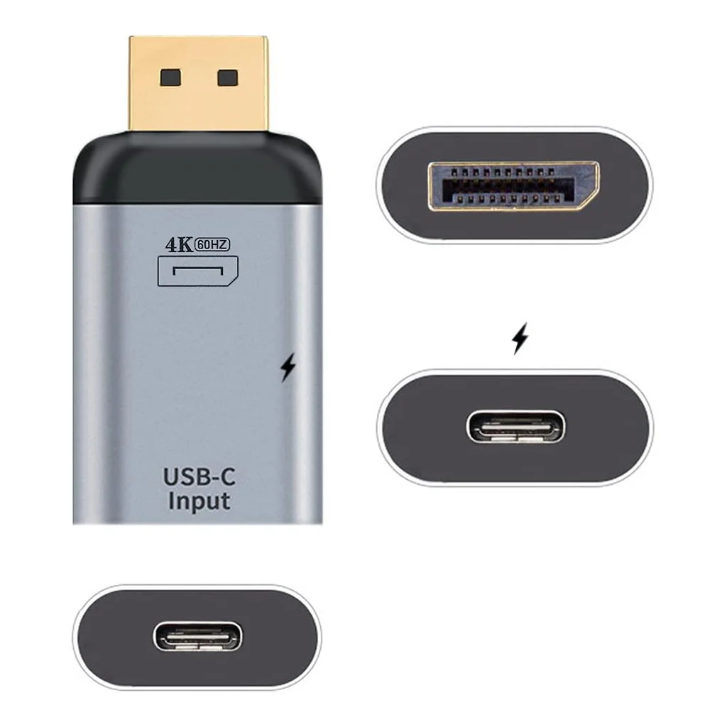 TECPHILE DisplayPort/Mini DP USB C 4K60Hz 100W Converter - Image 2