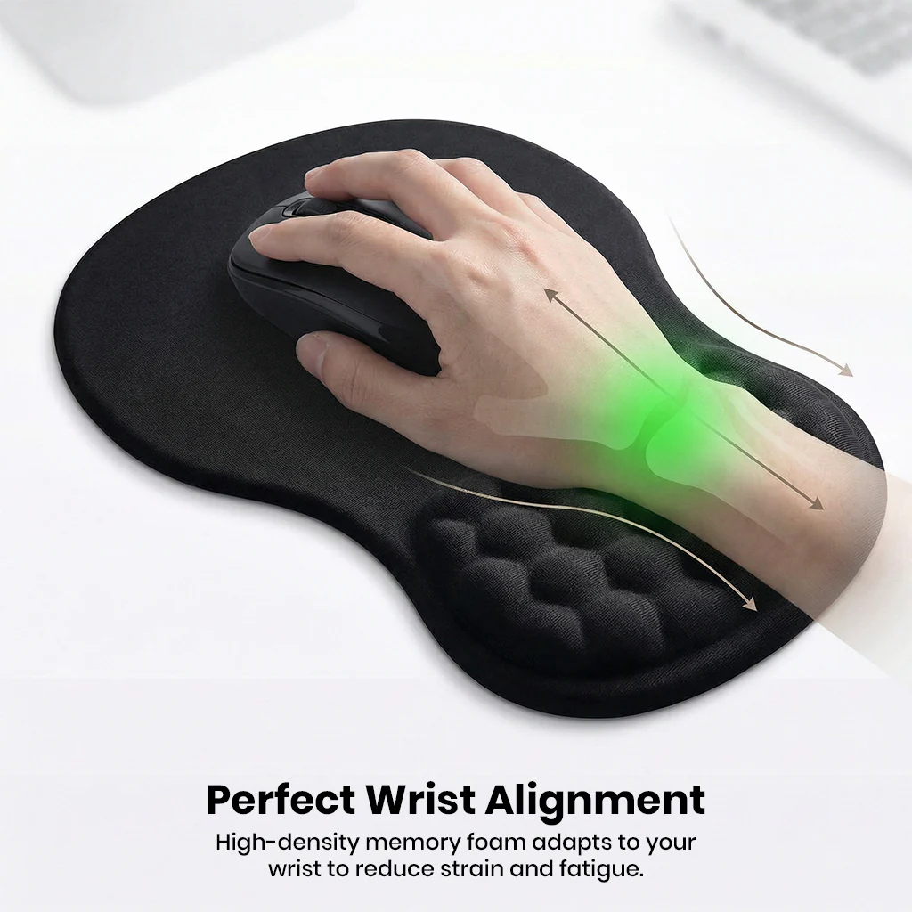 TECPHILE – Mouse Pad with Wrist Support, Memory Foam & Non-Slip Base - Image 6