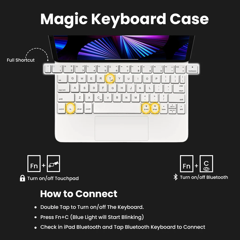 P109 Pro Magic Keyboard Case for iPad 10th Gen 2022 - Image 15