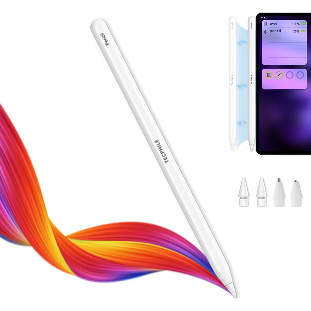TECPHILE P2 Bluetooth iPad Pencil with Wireless Charging