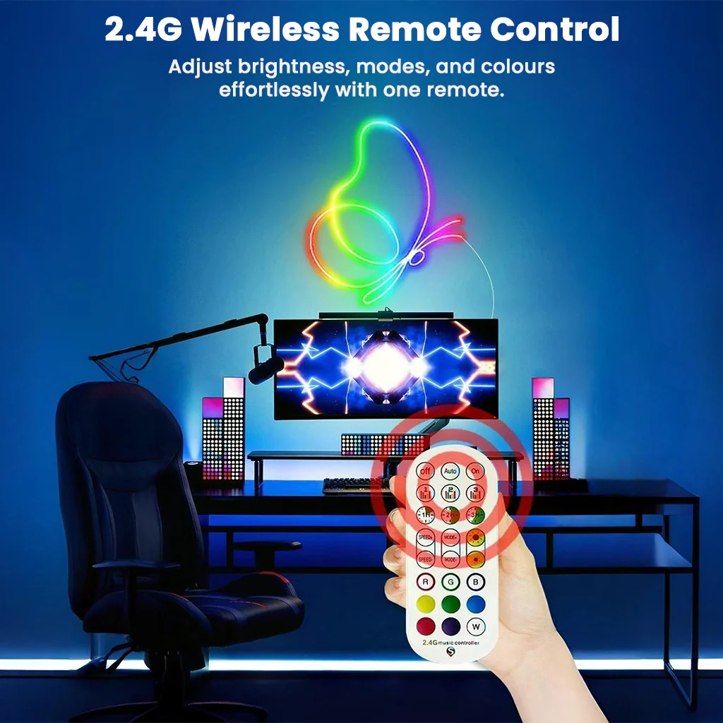 TECPHILE RGBIC Neon LED Strip Light 5V Adapter - Image 12
