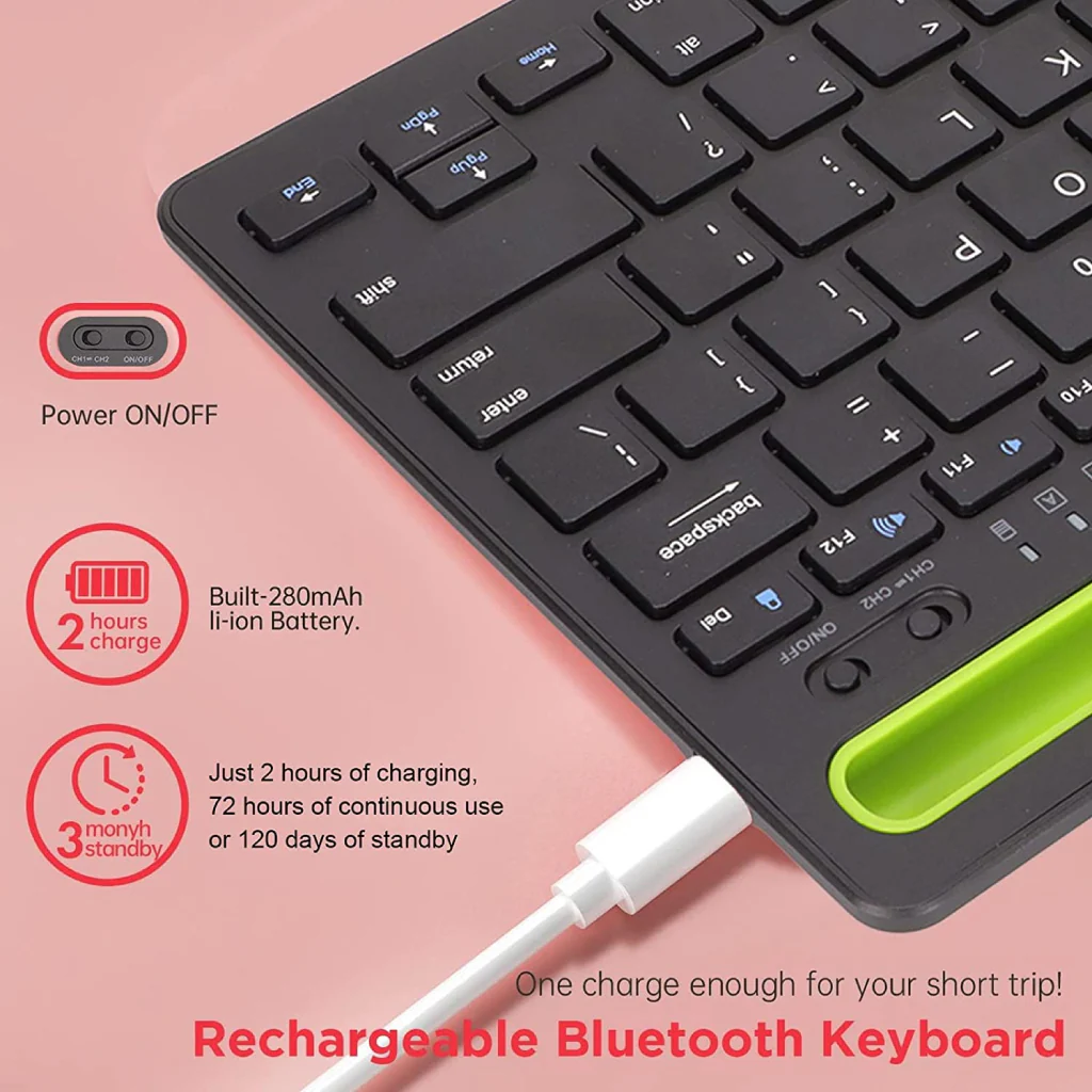 TECPHILE - RK908 Wireless Muti-device Keyboard - Image 5
