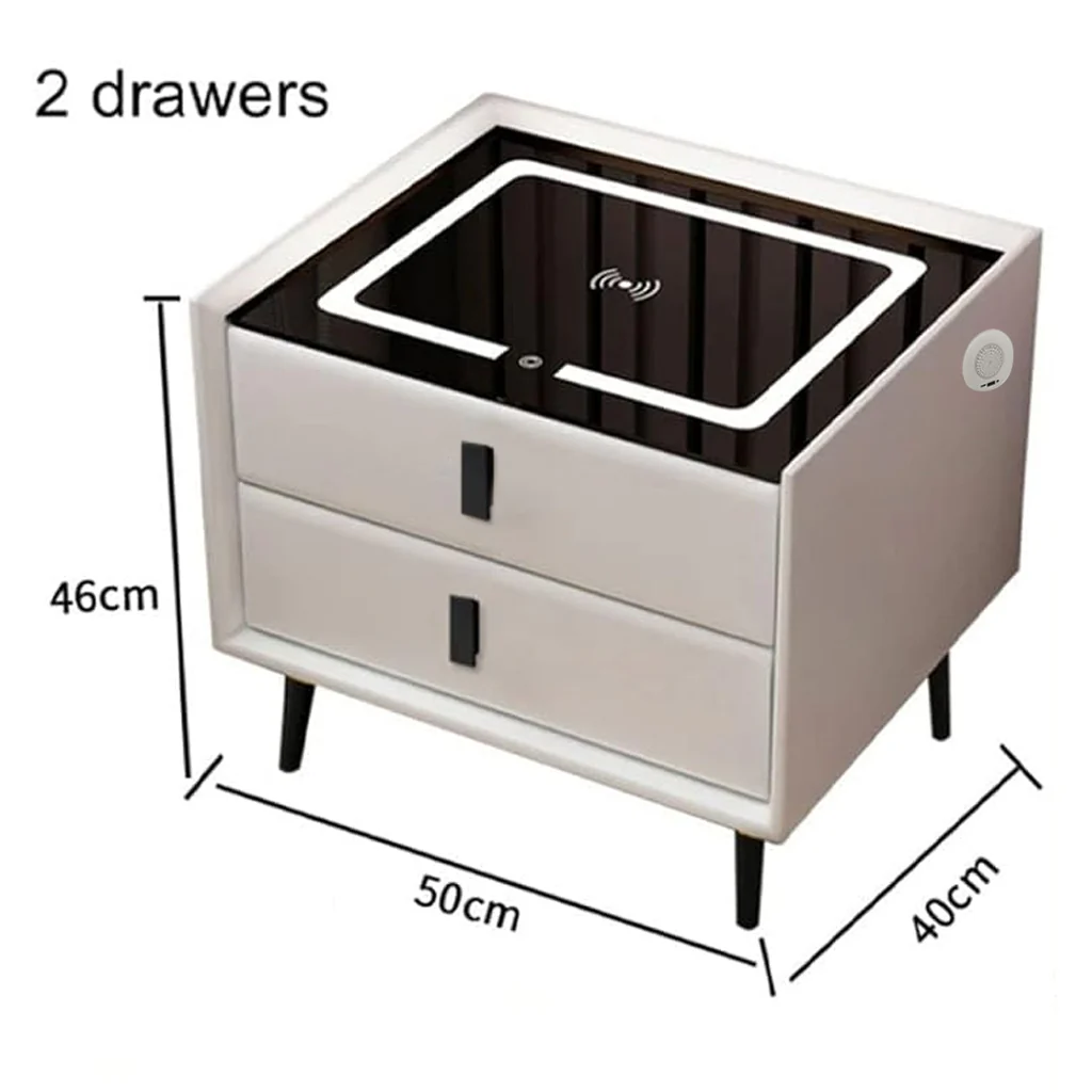 TECPHILE - Smart Side Table with Wireless Charging Station (Nightstand) - Image 8