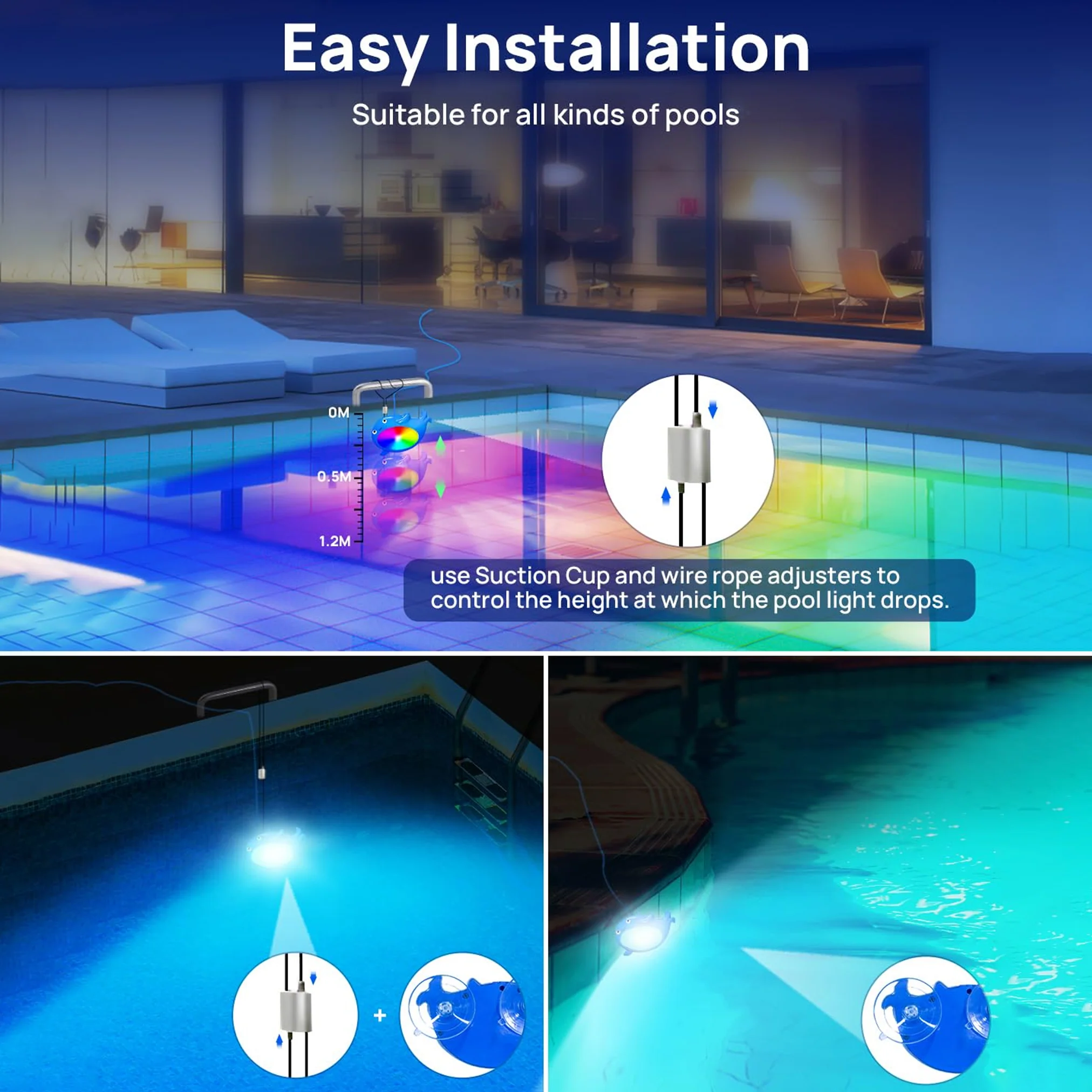 TECPHILE Smart Pool Atmosphere Music Sync LED Light - Image 10