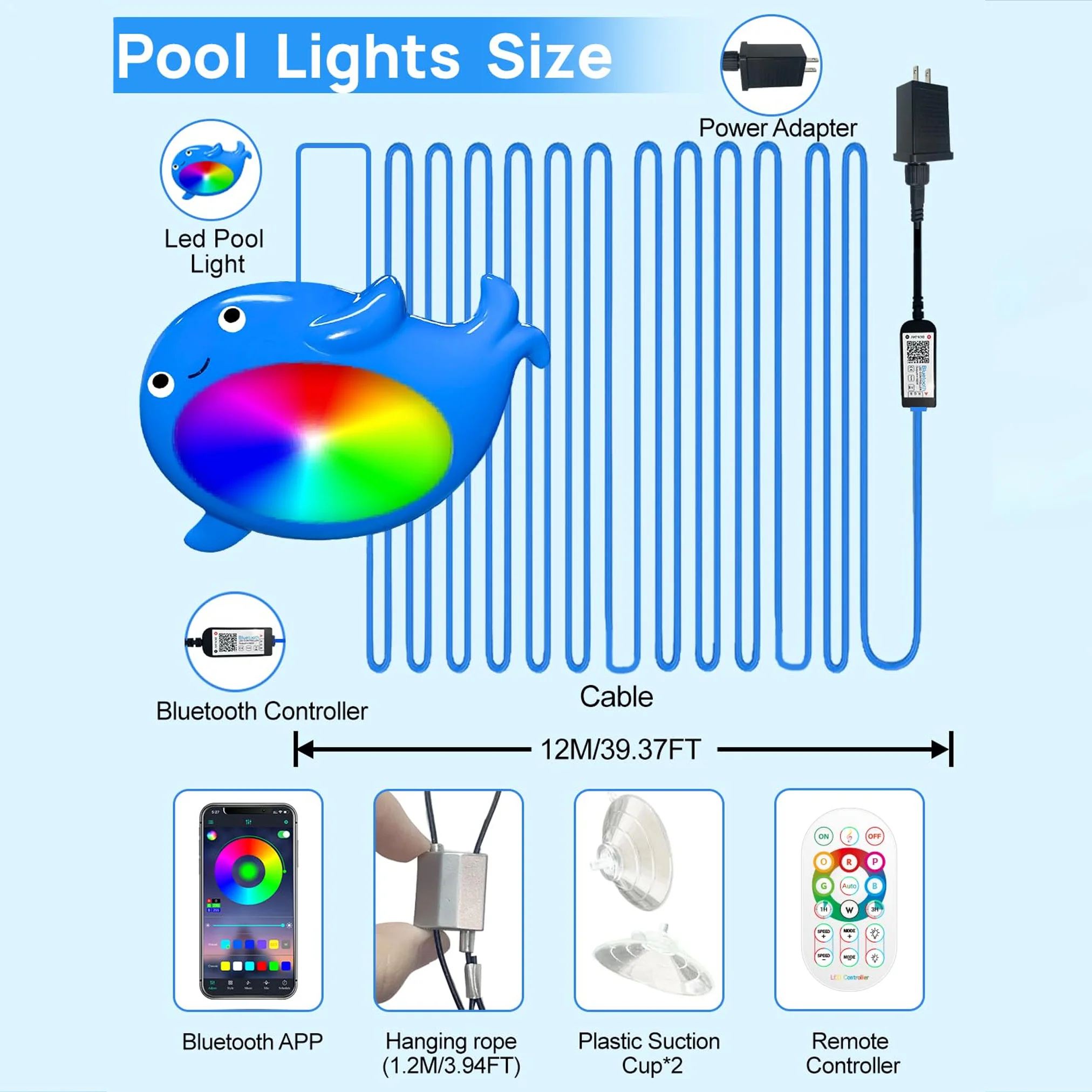 TECPHILE Smart Pool Atmosphere Music Sync LED Light - Image 5