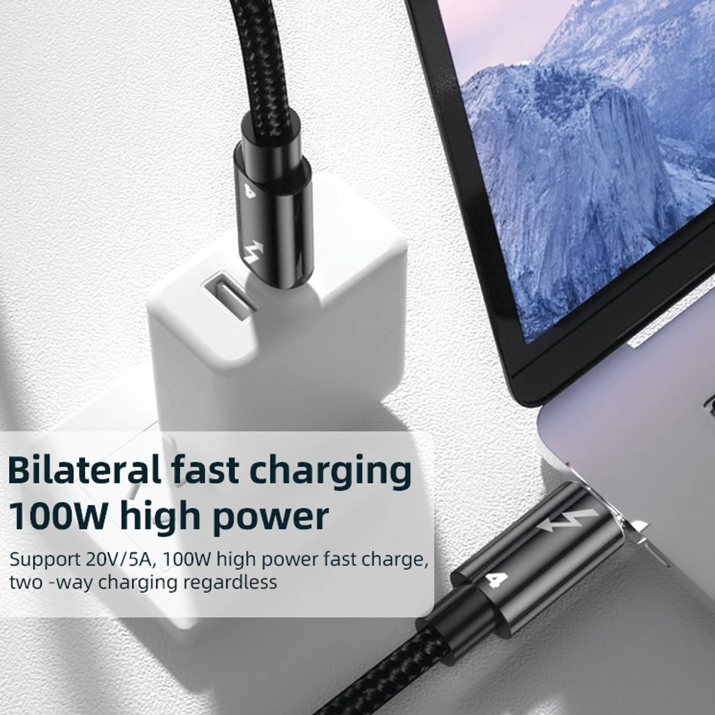 TECPHILE - Thunderbolt 4 Type-C to Type-C Male 100W Cable - Image 3