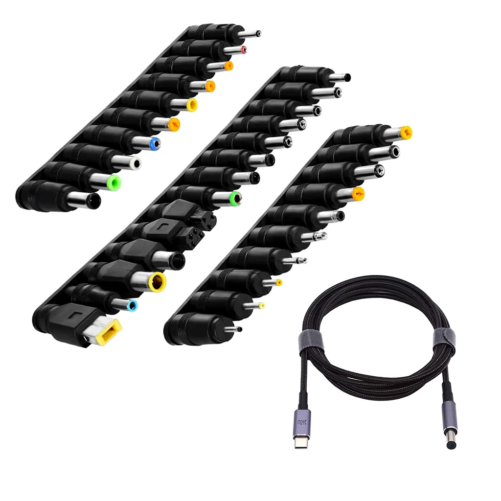 TECPHILE- Universal 34 PCs Laptop DC Adapter Set With 65W Cable (150CM)