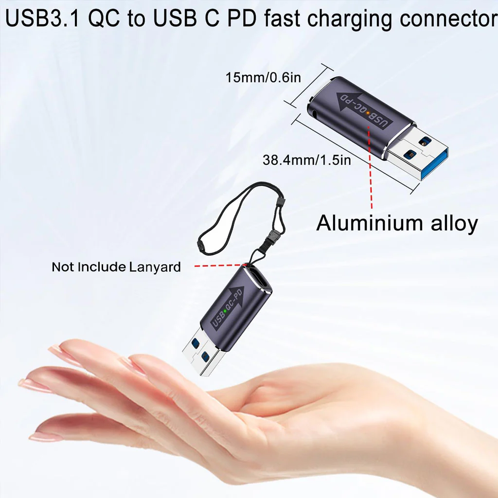 TECPHILE- USB 3.1 QC to Type-C PD Fast Charging Adapter - Image 5