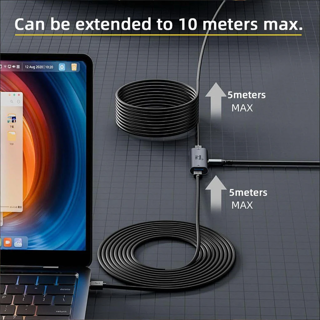 TECPHILE- USB C 3.2 Signal Amplifier and 2x 5M Data Cable 8K@60Hz - Image 3