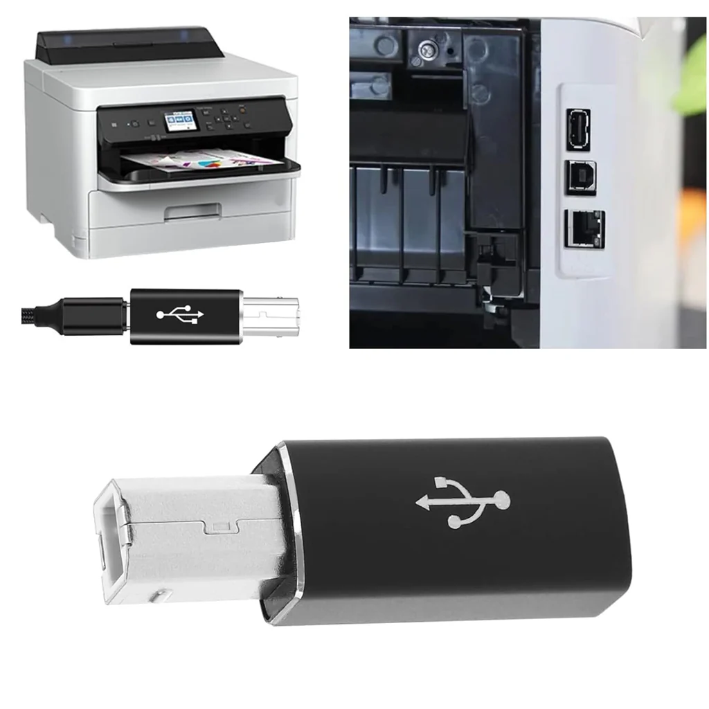 TECPHILE USB B to USB C Printer Square Port Adapter - Image 17