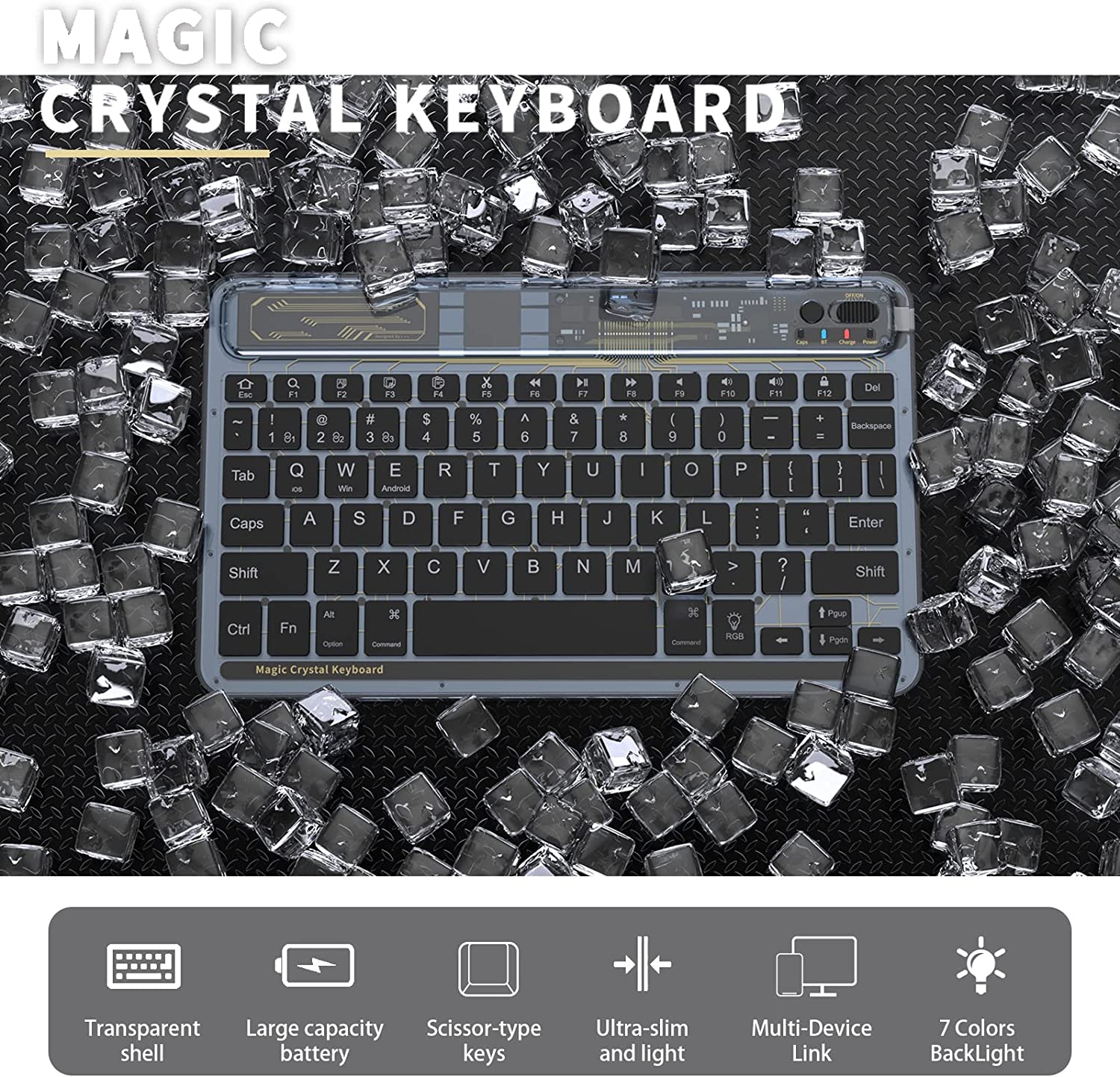 TECPHILE - XK030D Wireless Keyboard with Backlit - Image 3
