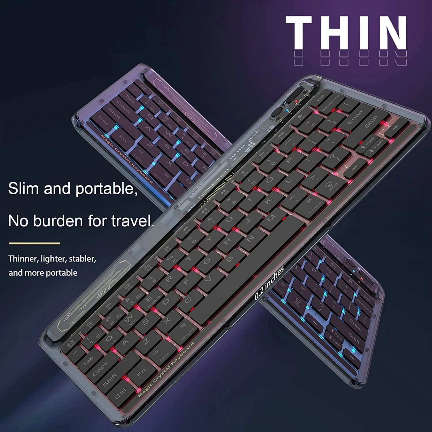 TECPHILE - XK030D Wireless Keyboard with Backlit - Image 6