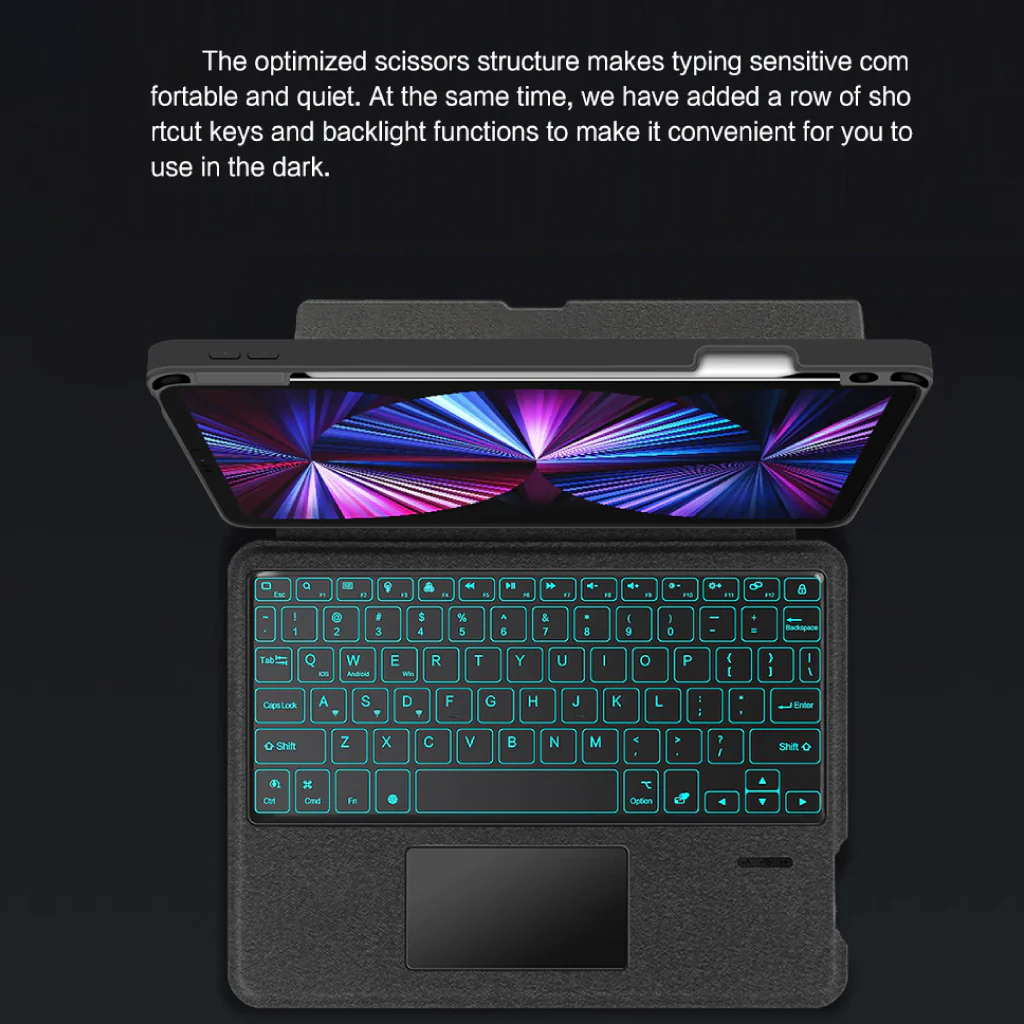 TECPHILE - YJ209 Wireless Keyboard Case for iPad - Image 5