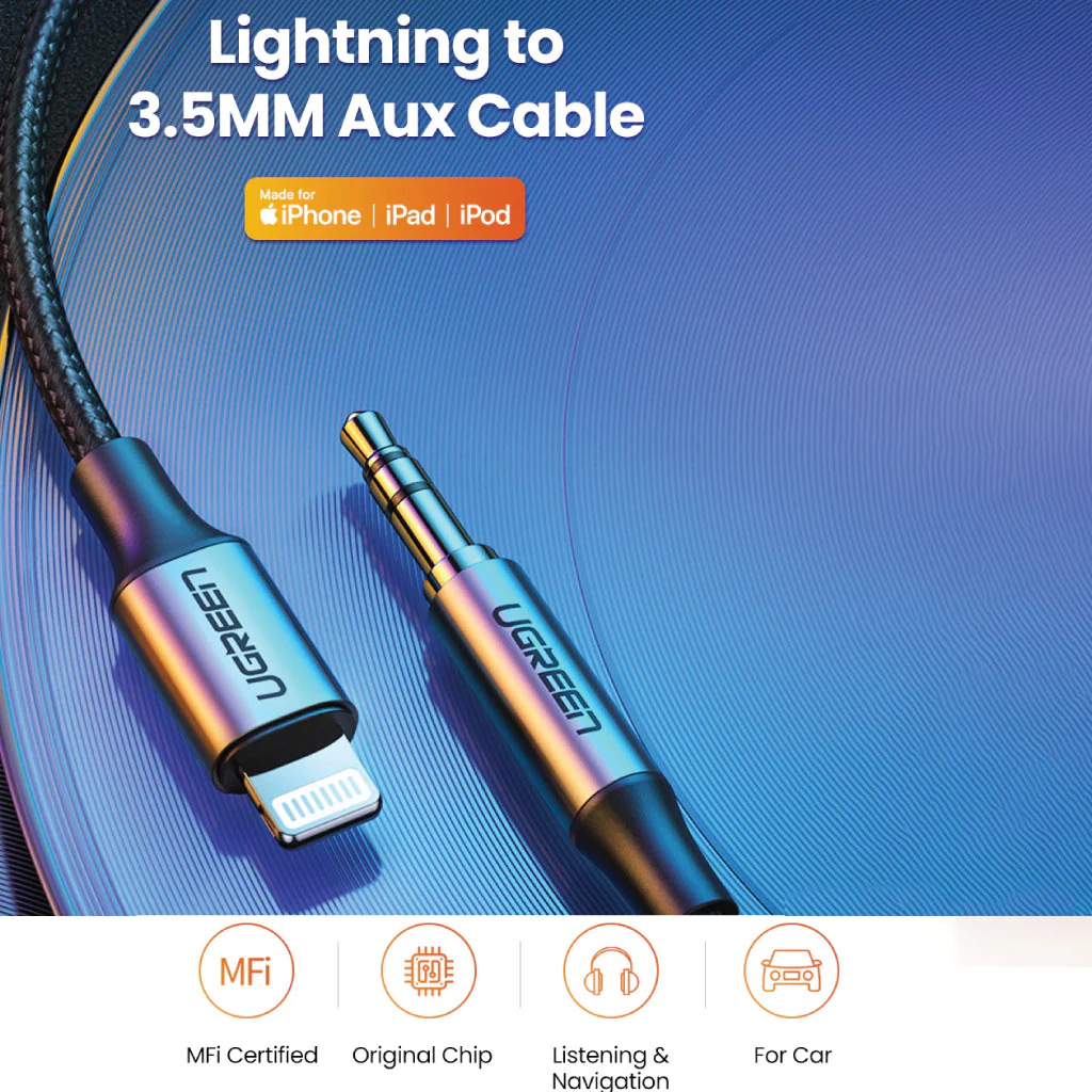 UGREEN - US315 Lighting to 3.5mm Male Aux Cable - Image 4