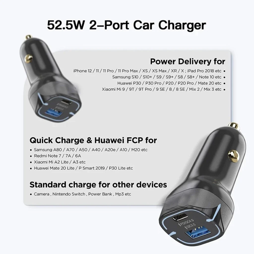 URVNS - CW188 52.5W Mini PD Car Charger - Image 5