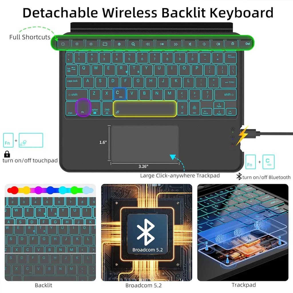 YJ-S9 Keyboard Case for Samsung Galaxy Tab S9 11 - Image 3